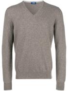Barba Cashmere V-neck Jumper - Nude & Neutrals