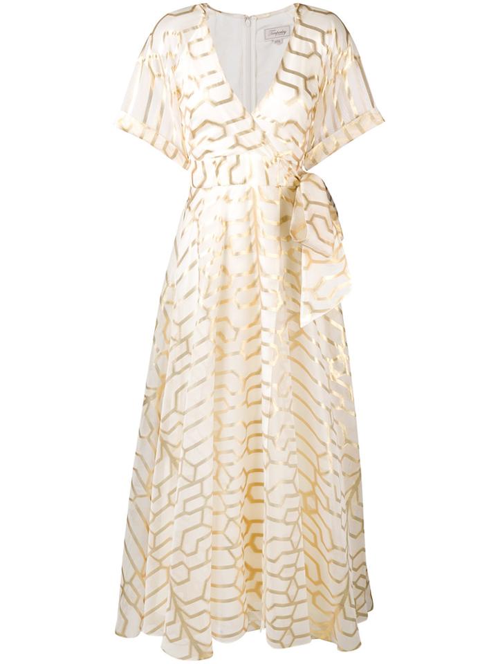 Temperley London Wrap Style Full-length Dress - White