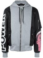 Moschino Patchwork Hoodie, Men's, Size: 46, Grey, Cotton/polyamide/viscose