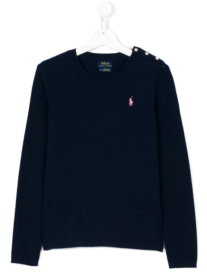Ralph Lauren Kids Teen Logo Embroidered Pullover - Blue