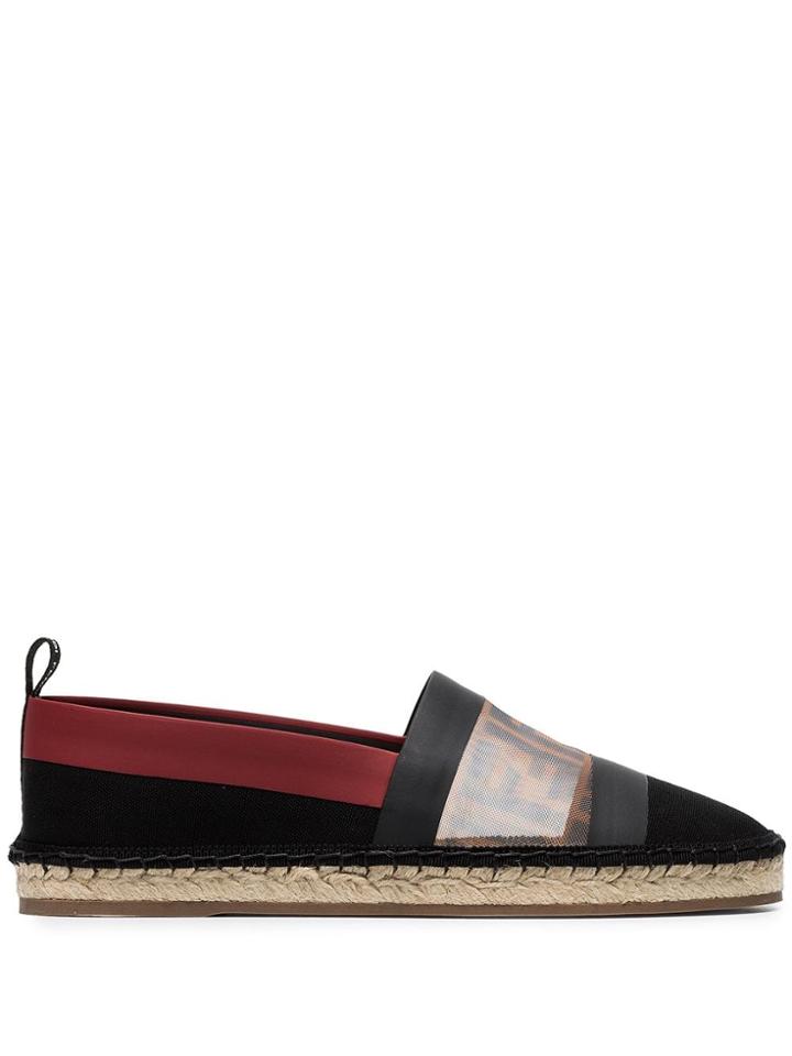 Fendi Colibri Mesh Logo Espadrilles - Black