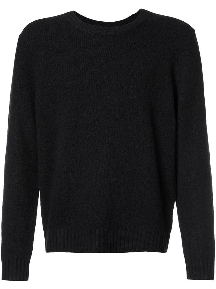 Vince Ribbed Trim Jumper, Men's, Size: Large, Blue, Wool/polyimide