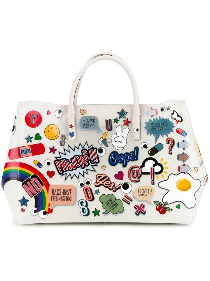 Anya Hindmarch All-over Stickers 'ebury' Tote, Women's, Nude/neutrals