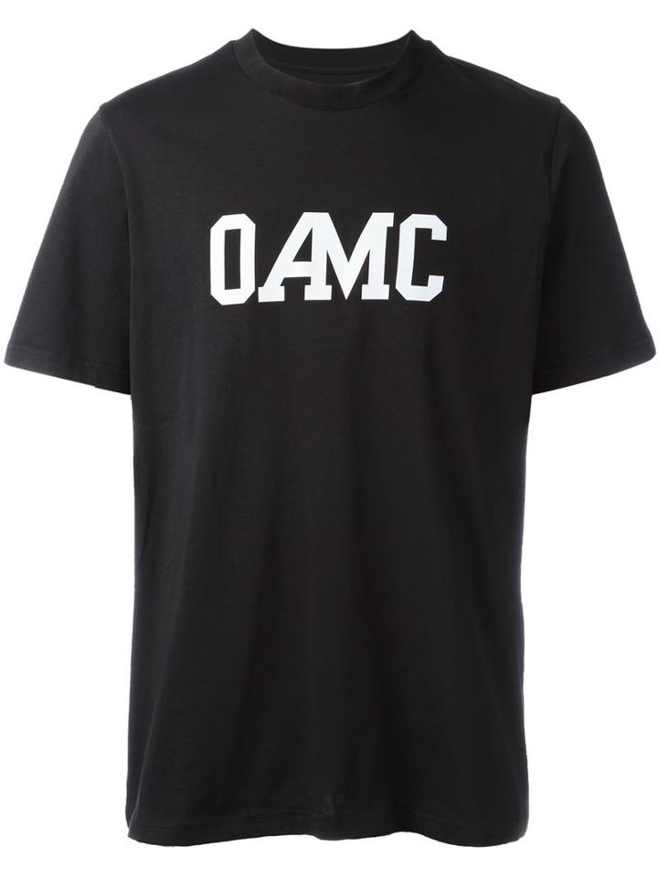 Oamc Logo Print T-shirt, Men's, Size: Medium, Black, Cotton