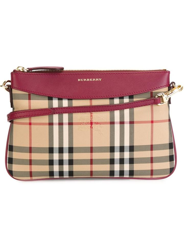 Burberry Horseferry Check Crossbody Bag, Women's, Pink/purple
