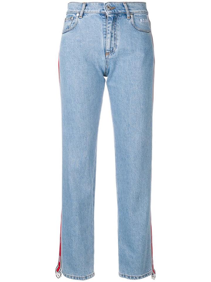 Msgm Tape Detail Jeans - Blue