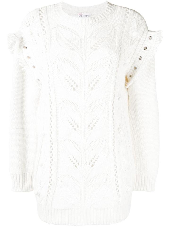Red Valentino Longline Open-knit Sweater - Neutrals