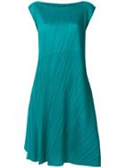 Pleats Please By Issey Miyake Flared Asymmetric Dress - Green