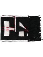 Off-white Contrast Logo Scarf - Black