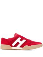 Hogan Lace-up Low Logo Sneakers - Red