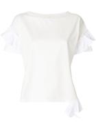 Semicouture Ruffled Sleeves T-shirt - White