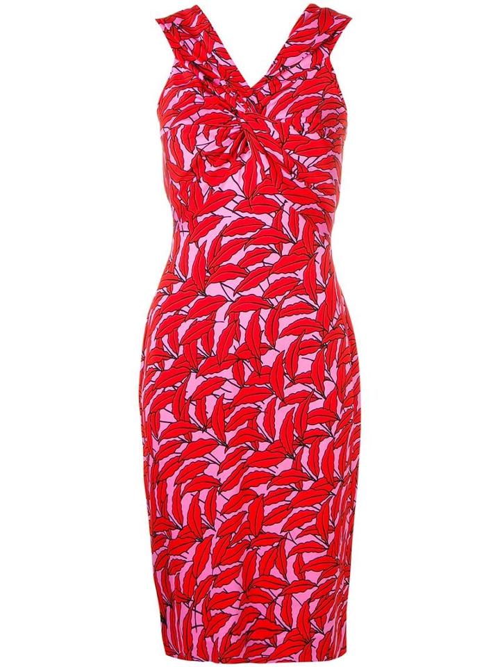Diane Von Furstenberg Palm Print Dress - Pink