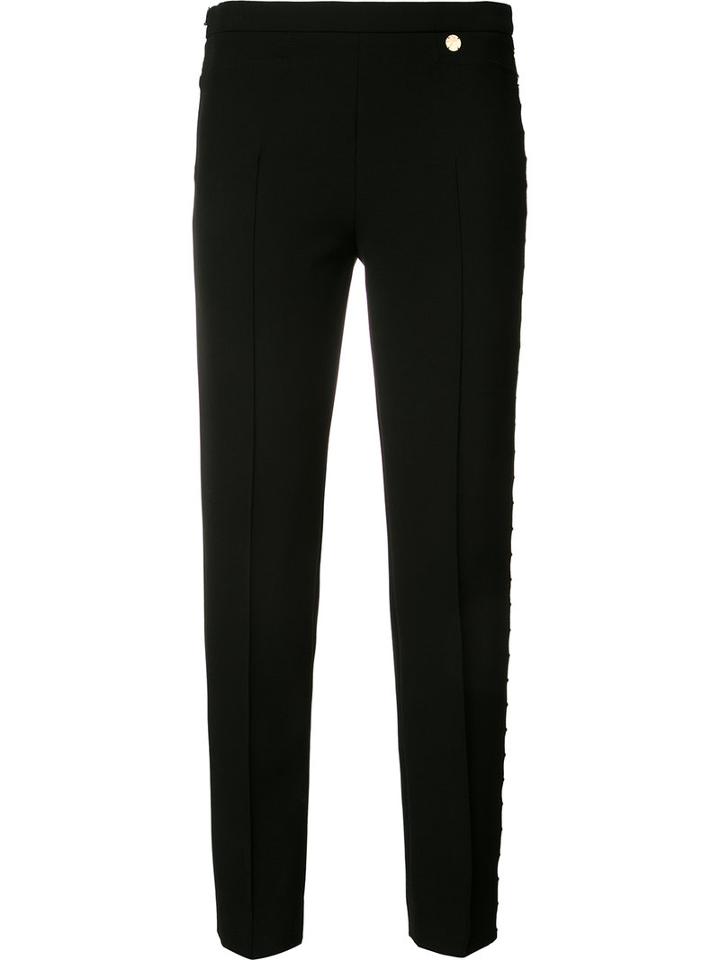 Versace Collection Mesh Insert Trousers, Women's, Size: 42, Black, Cotton/polyester/viscose