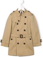 Burberry Kids 'heritage' Trench Coat, Boy's, Size: 12 Yrs, Nude/neutrals