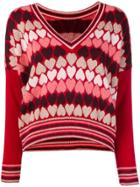 Twin-set Heart V-neck Jumper - Red