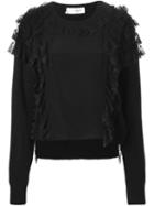 Faith Connexion Lace Ruffles Blouse, Women's, Size: S, Black, Silk/polyamide