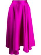 Styland Ruffle Asymmetric Midi Skirt - Purple