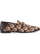 Gucci Geometric G Print Loafers - Brown