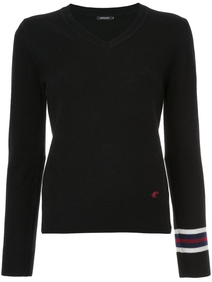 Loveless V Neck Sweatshirt - Black
