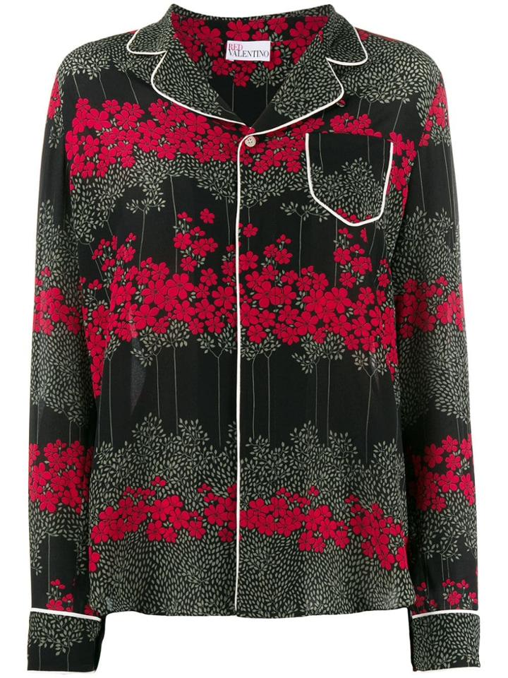Red Valentino Dreaming Peony-print Shirt - Black