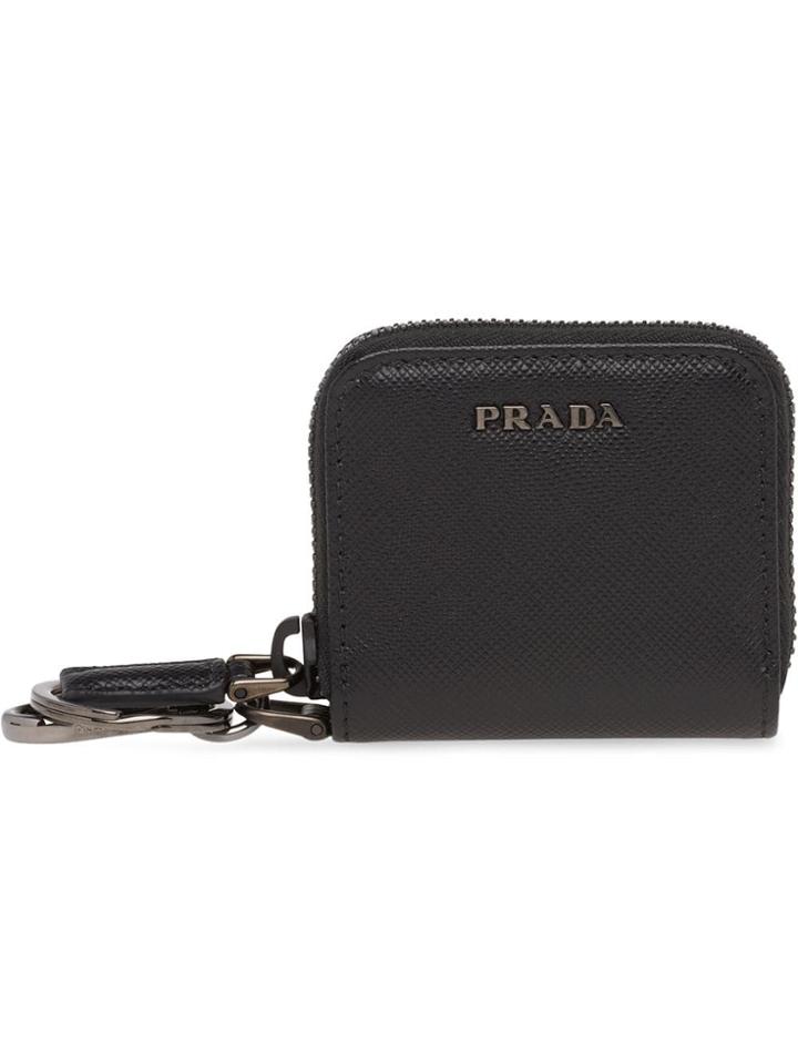 Prada Saffiano Leather Coin Purse - Black