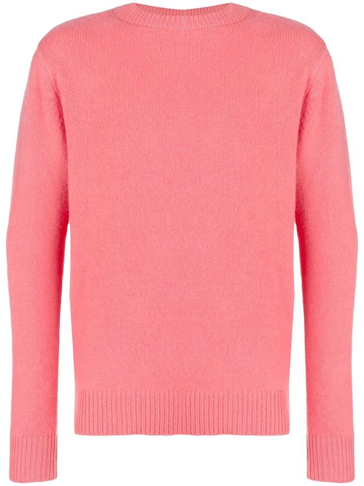 The Elder Statesman Classic Crew Neck Jumper - Pink & Purple