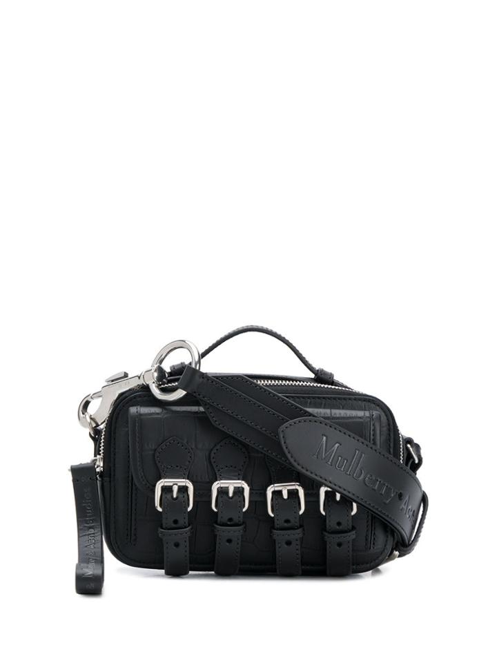 Acne Studios & Mulberry Mini Crocodile-effect Satchel Bag - Black