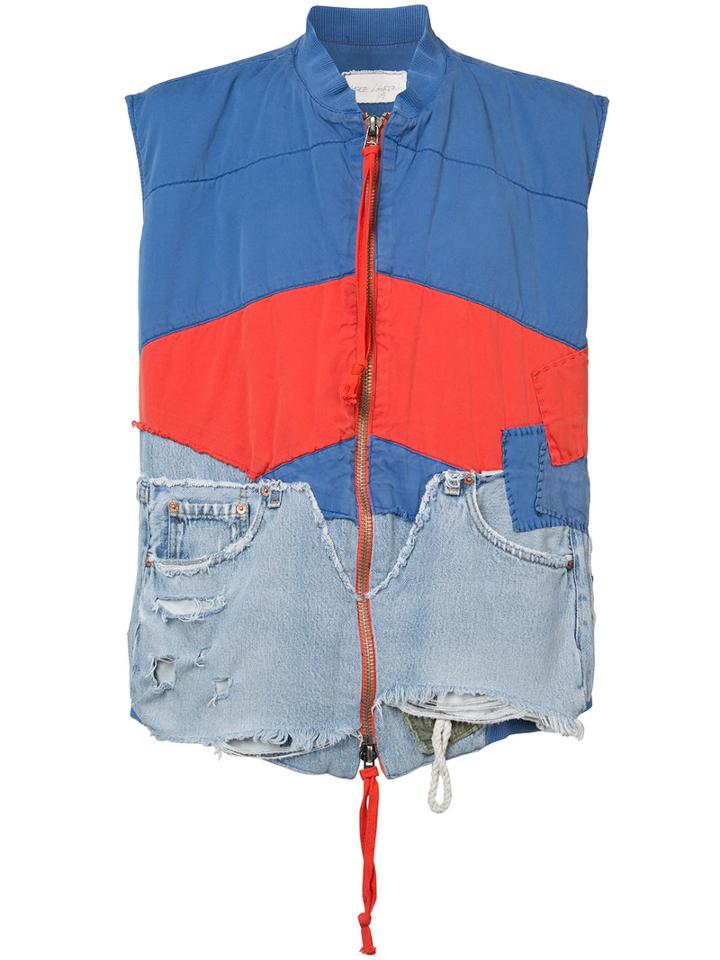 Greg Lauren - Patchwork Vest - Men - Cotton - 2, Blue, Cotton