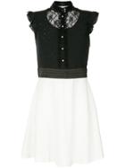 Loveless Monochrome Lace Detail Dress - Black