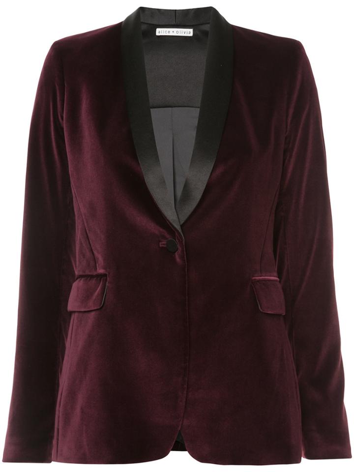 Alice+olivia V-neck Tuxedo Jacket - Pink & Purple
