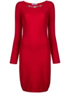 Blumarine Fitted Midi Dress - Red