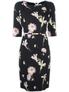 Blumarine Floral Print Dress, Women's, Size: 46, Black, Viscose/spandex/elastane/acetate/polyester