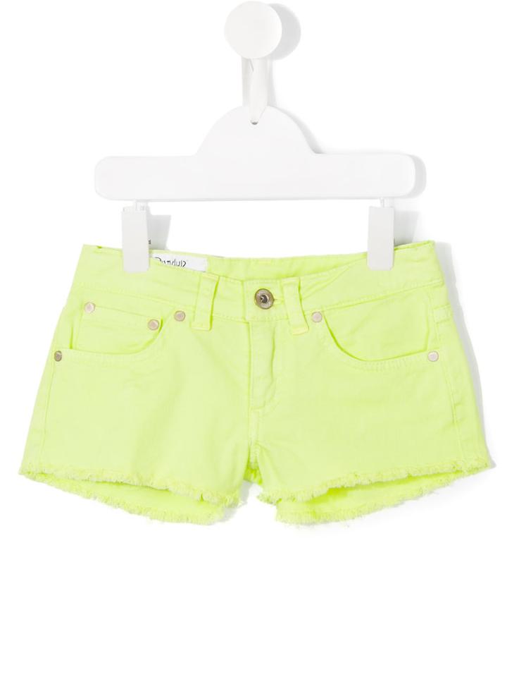 Dondup Kids Frayed Hem Denim Shorts, Girl's, Size: 12 Yrs, Green