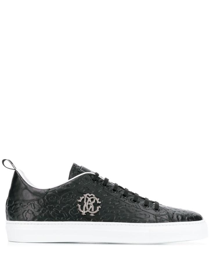 Roberto Cavalli Leopard Embossed Sneakers - Black