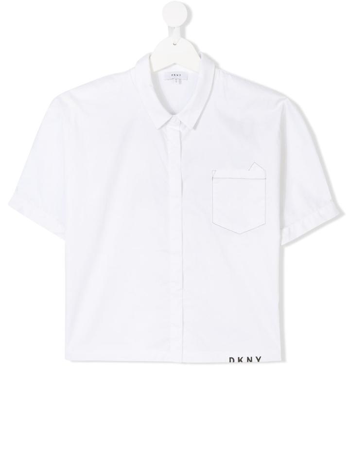 Dkny Kids Short Sleeve Printed Shirt - White
