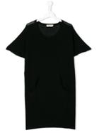 Andorine Open Knit T-shirt Dress - Black