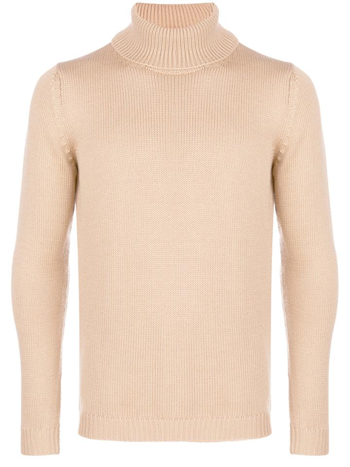 Roberto Collina Ribbed Turtleneck Sweater - Nude & Neutrals