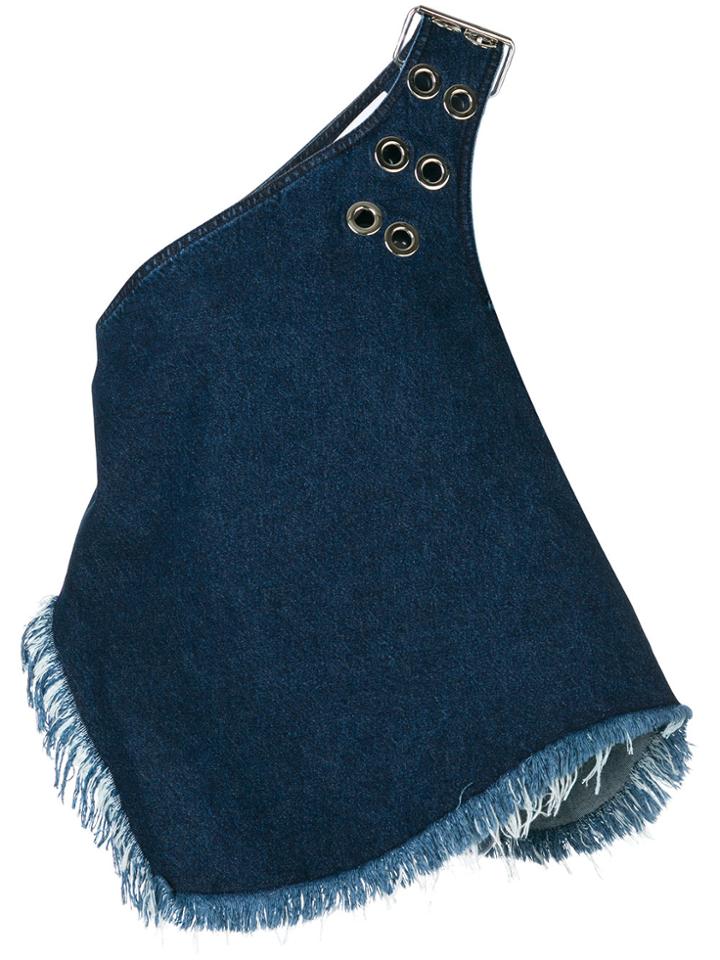 Marques'almeida Strap Sleeve Denim Top - Blue