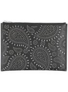 Saint Laurent Studded Paisley Clutch - Black
