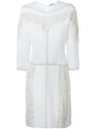 Blumarine Embroidered Lace Knit Dress, Women's, Size: 44, White, Acetate/polyamide