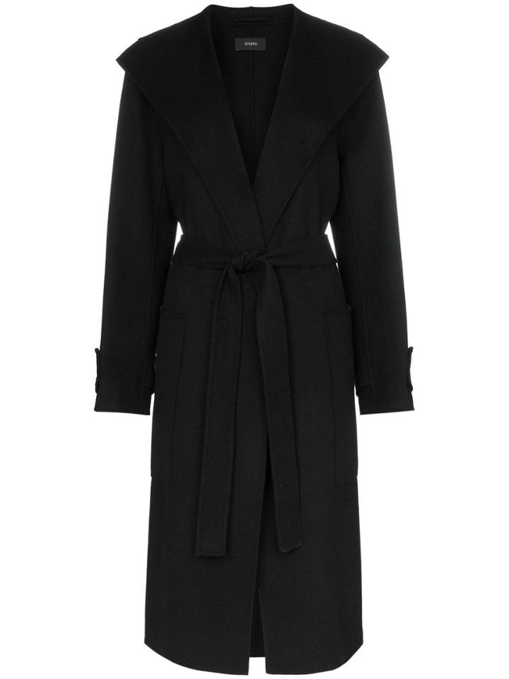 Joseph Lista Belted Wrap Trench Coat - Black