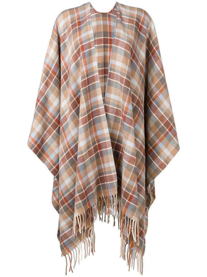 Acne Studios Plaid Poncho - Brown