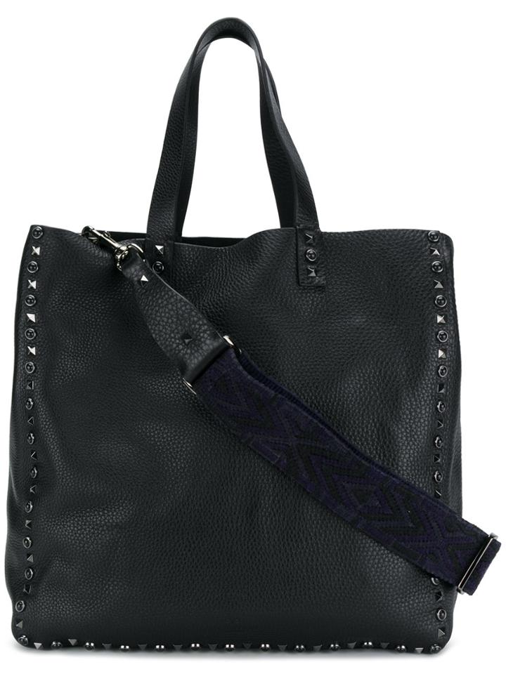 Valentino Garavani Rockstud Rolling Shopper Tote - Black