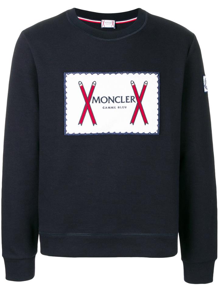 Moncler Gamme Bleu Logo Print Sweatshirt - Blue