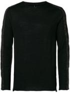 Transit Stripe Sleeve Sweater - Black