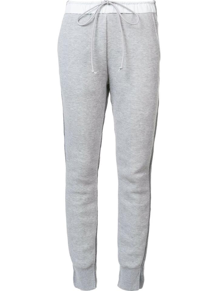 Sacai Panelled Drawstring Trousers, Women's, Size: 4, Grey, Cotton/nylon/cashmere/wool