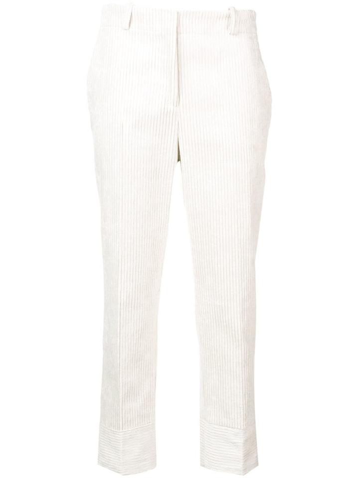 Antonelli Corduroy Cropped Trousers - White