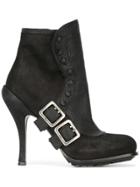 Christian Dior Vintage Buckled Booties - Black