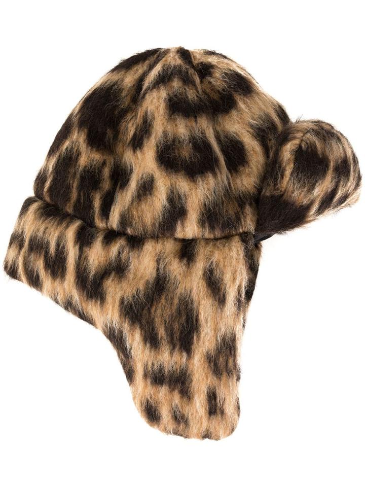 R13 Leopard Trapper Hat - Brown