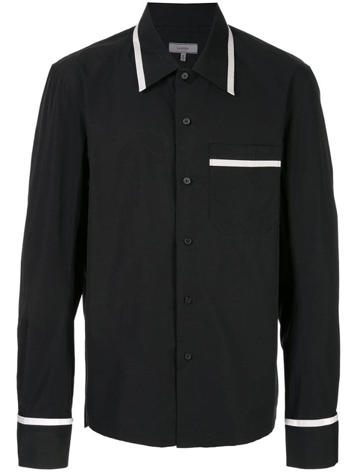 Lanvin Stripe Trim Shirt - Black